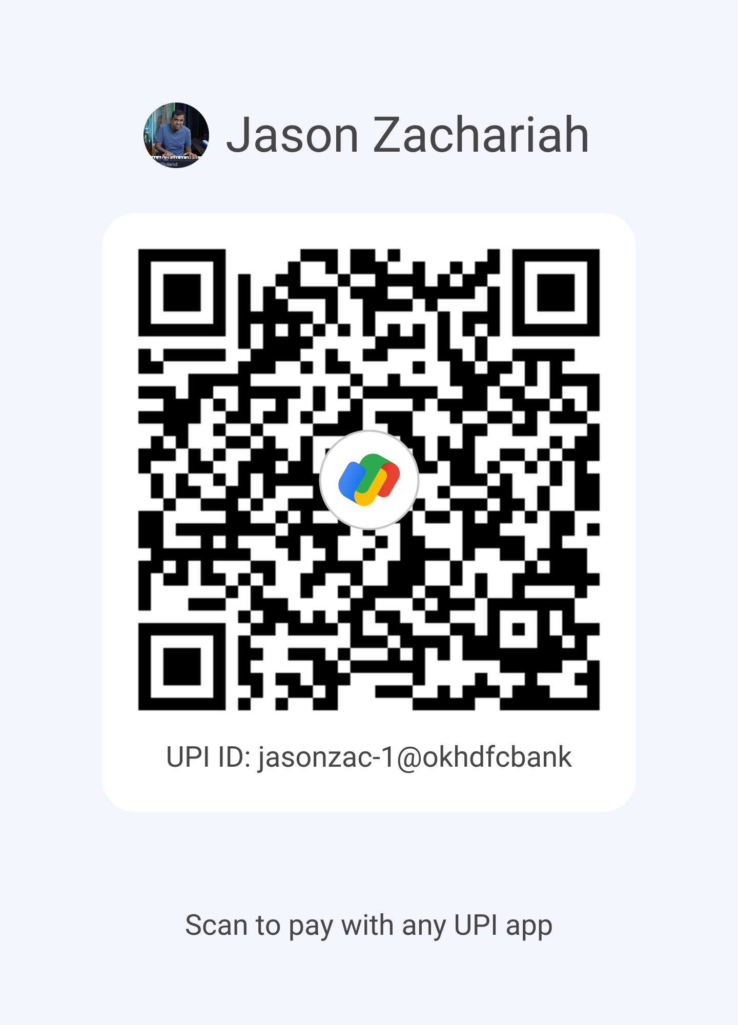 Scan to pay with any UPI app